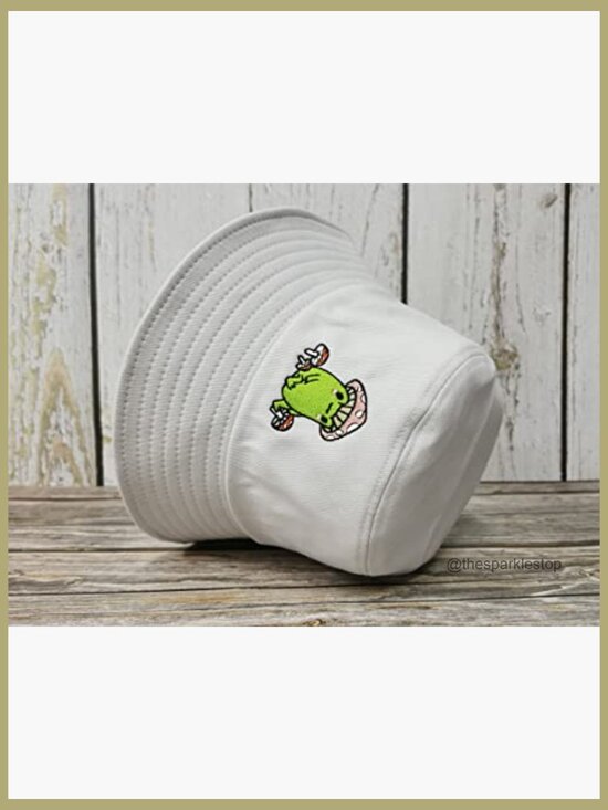 Embroidered Frog with Mushroom Bucket Hat, Cotton, Unisex main image 7